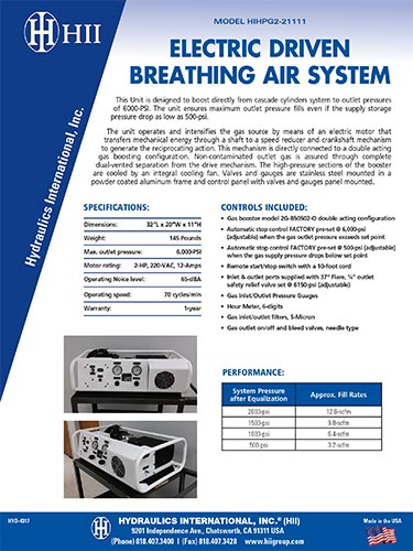 Electric Driven Breathing Air System